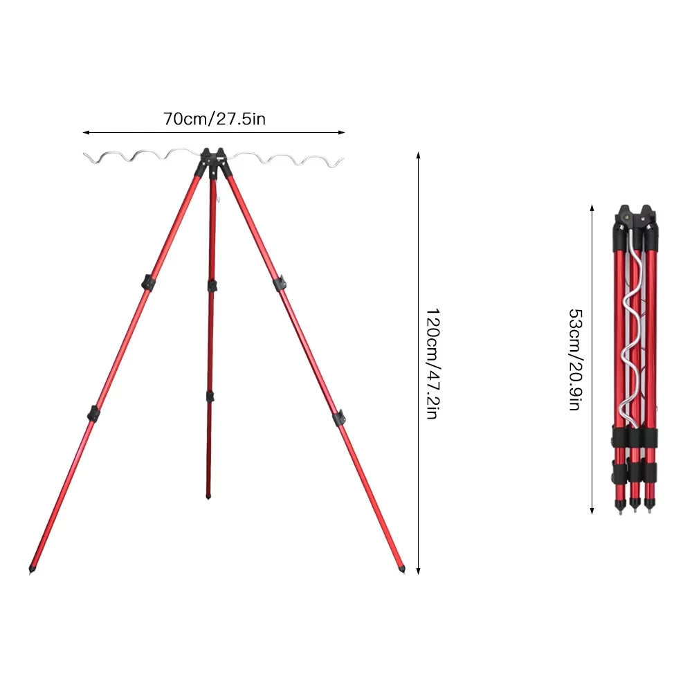 Fishing Rods Tripod Stand Telescopic Aluminum Alloy Fishing Rod Holder for Telescopic Fishing Rods and Hand-Held Rods