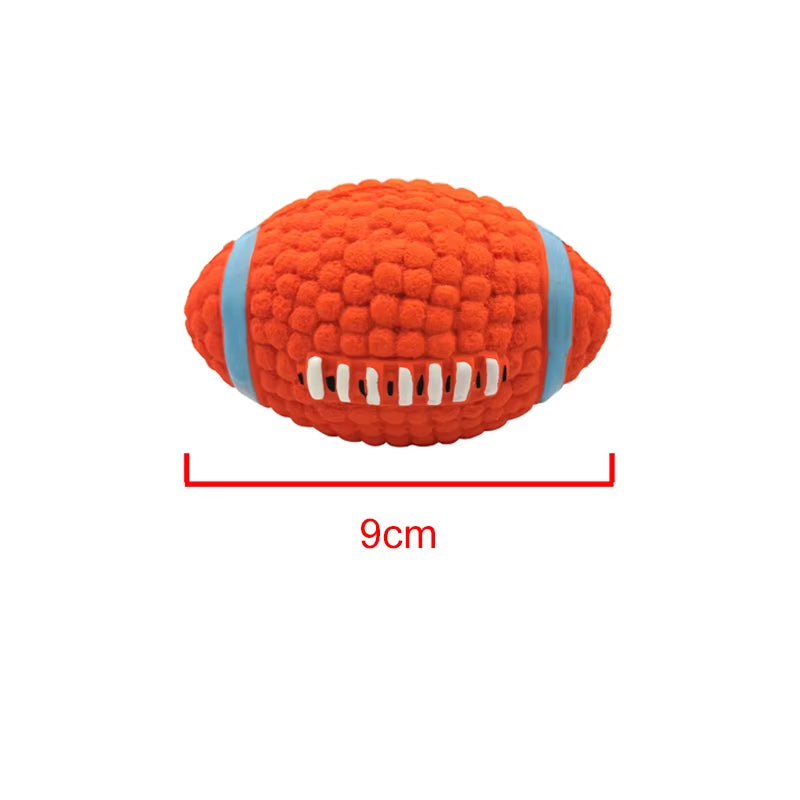 Soft Pet Ball Squeaky Toy for Small Large Dog Rugby Tennis Volleyball Football Basketball Latex Tooth Cleaning Training Toys