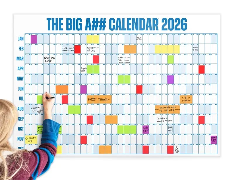 🔥📅The Big A## 2026 Wall Calendar - Flexible Dry-Erase Material ✍️Design Your Amazing Year!🏃 mysite