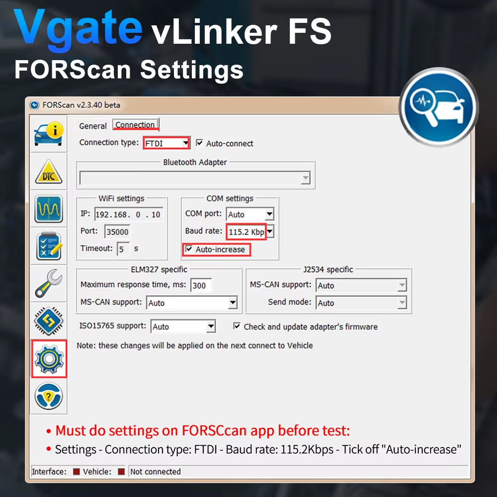 Vlinker FS ELM327 HS/MS-CAN for Ford Forscan ELM 327 OBD 2 OBD2 Car Diagnostic Scanner Interface Tools OBDII for Mazda