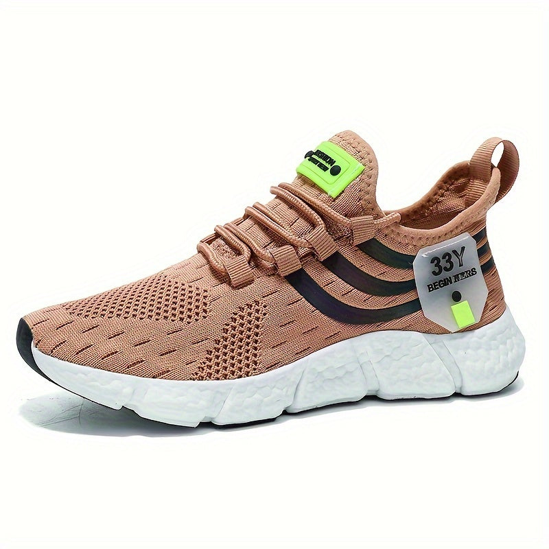 Women's Breathable Knit Platform Sneakers, Casual Lace Up Outdoor Shoes, Comfortable Low Top Sport Shoes Plus Size Beauty World Shop