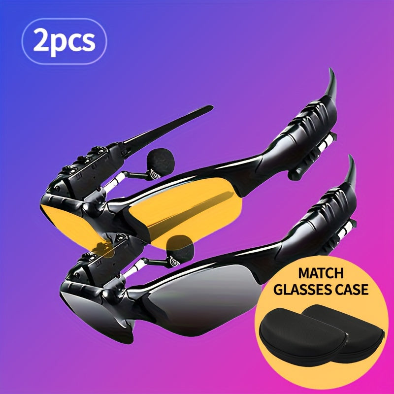 2pcs/3pcs Resistant Sport Glasses With Wireless Headset - Perfect For Cycling, Driving, Fishing, Travel And Outdoor Activities Beauty World Shop