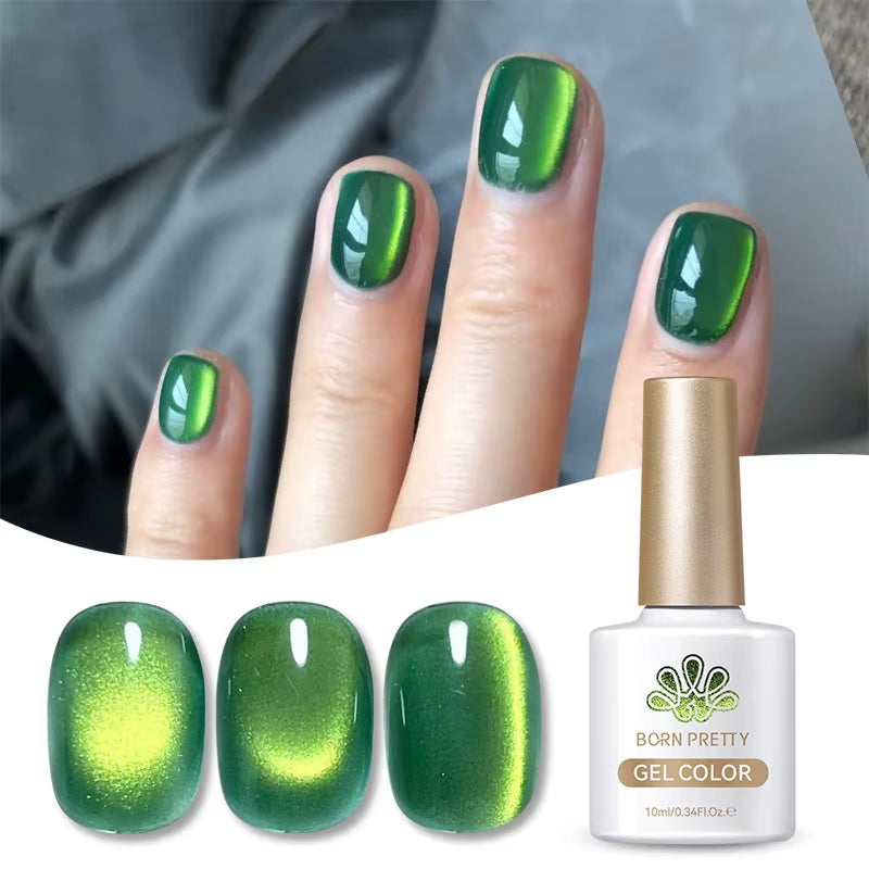 10Ml Nude Gold Glitter Cat Magnetic Gel Nail Polish Gold Blue Ultra Shine Soak off UV LED Varnish Nail Supplies