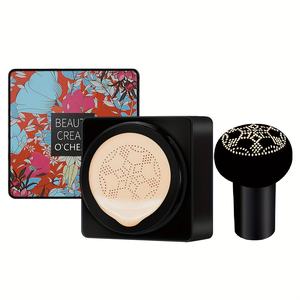 Mushroom Head Foundation BB Cream - Full Coverage, Long-Lasting Moisturizing Concealer for All Skin Types, Natural Nude Finish with Floral Packaging, Longlasting Foundation | Artistic Packaging | Vibrant Design Beauty Fashion