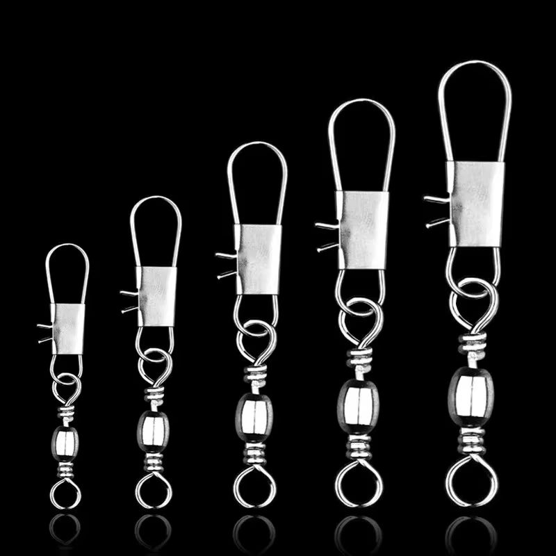 100Pcs/Set Fishing Connector Swivels Interlock Pin Pin Bearing Rolling Swivel Snap Swivel for Fishhook Carp Lure Accessories