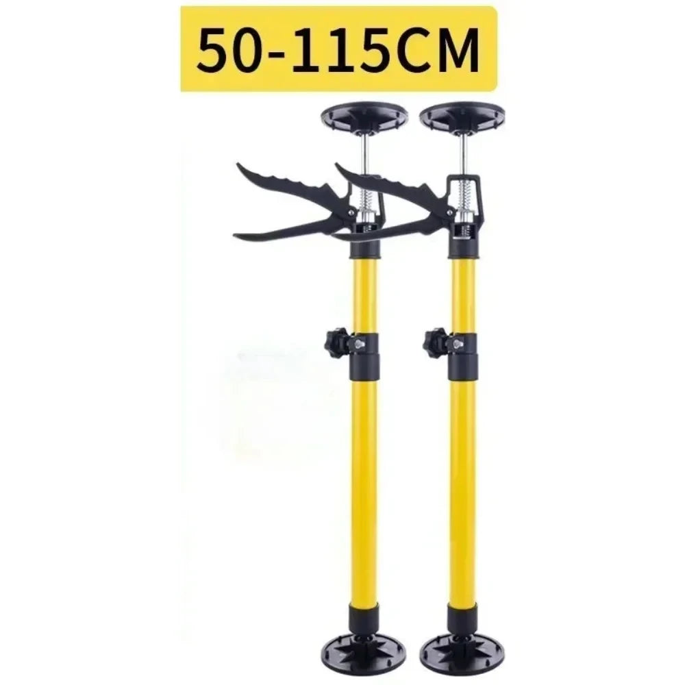 2Pcs Labor-Saving Telescopic Steel Support Rod Cabinet Jack Drywall Construction Tool Extensible Non-Slip Hand Lifting Jack Too
