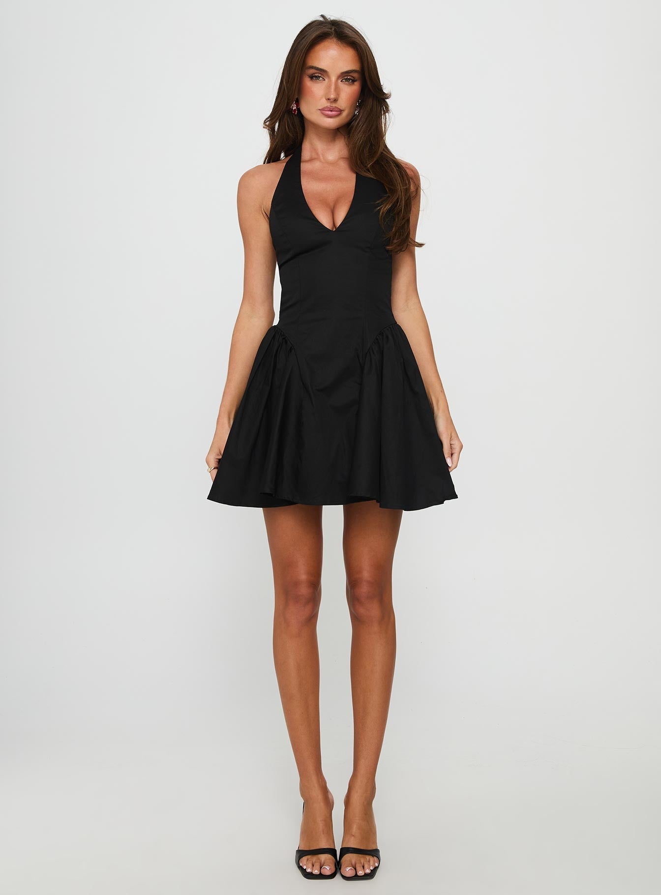 Karisse Halter Mini Dress Black Princess Polly