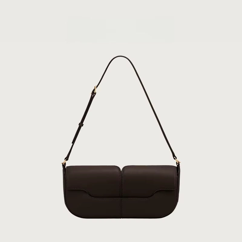 2025 French Luxury and Fashionable One Shoulder Underarm Handbag, Cowhide Commuting Handbag, Casual and Simple French Stick Bag