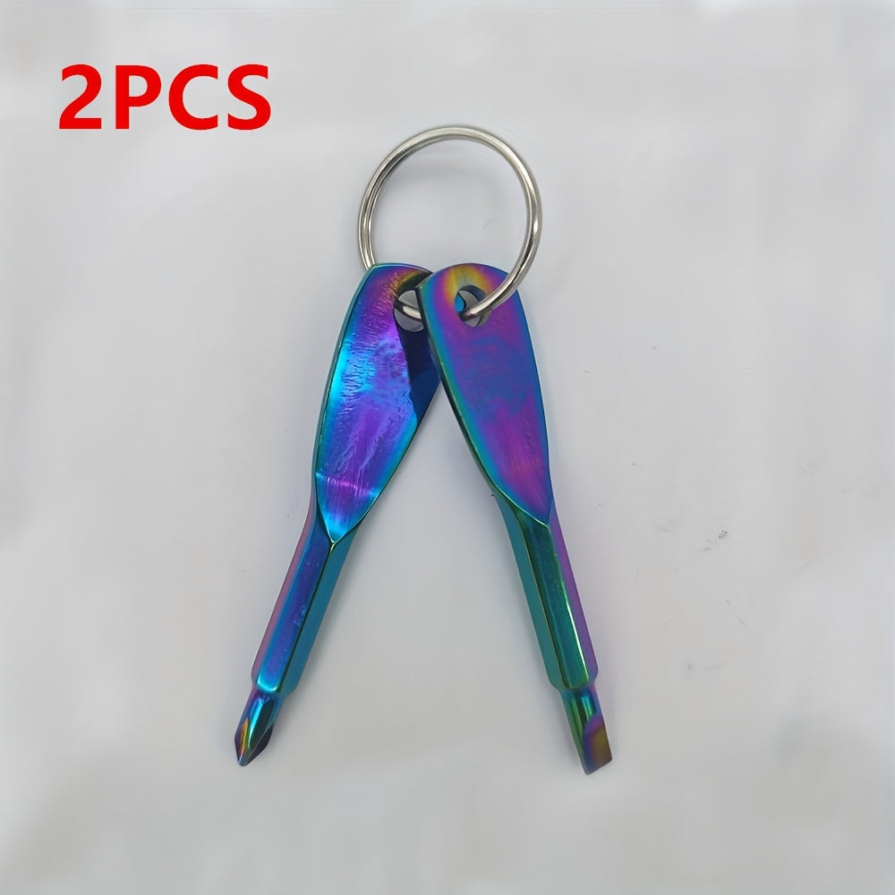 2pcs Mini Screwdriver Keychain - Compact, Portable Metal Tool for Everyday Use Beauty Fashion