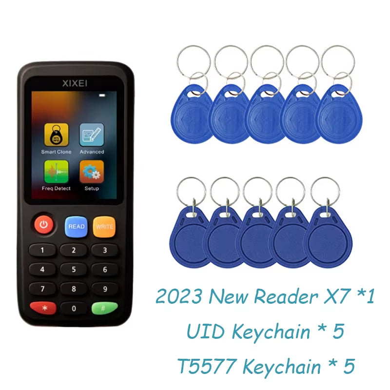 X7 Smart Card Reader RFID Key Clone Copier IC ID Token Copy Duplicator 125Khz Badge Writer 13.56Mhz NFC Tag Programmer
