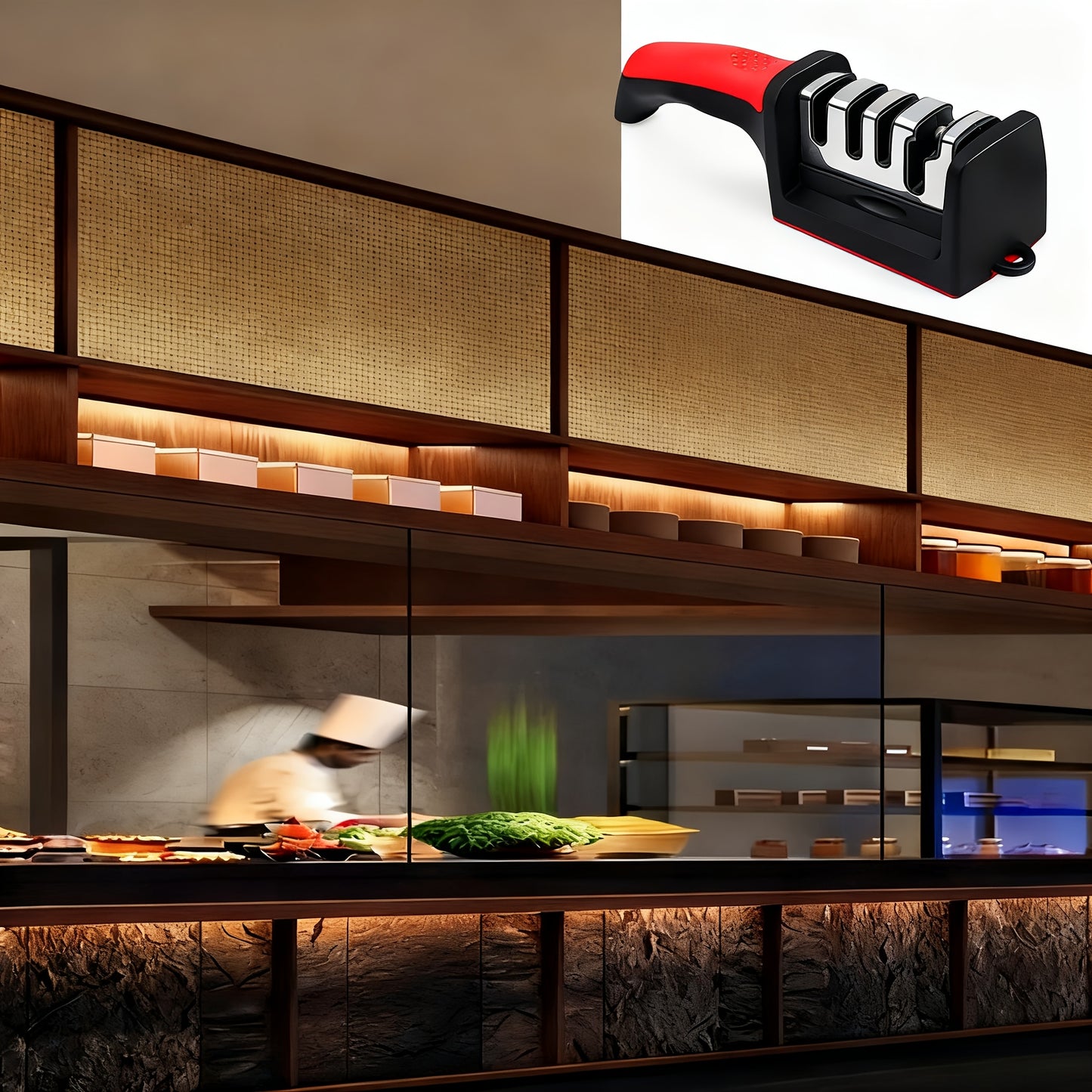 4-Stage Professional Knife Sharpener with Tungsten Diamond & Ceramic Sharpening Stones - Heavy-Duty Non-Slip Grip, Fast & Long-Lasting Performance Beauty Fashion