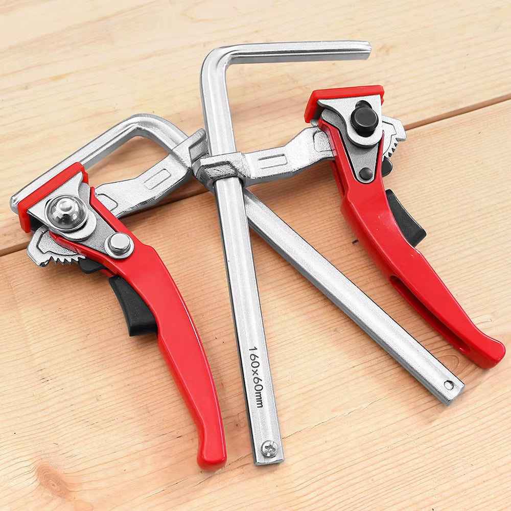 2PCS 160X60Mm Quick Guide Rail Ratchet Clamp Woodworking F Clamp Quick Clamping for MFT and Guide Rail System Hand Tools