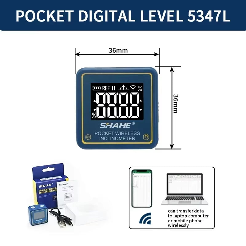 Small Digital Level Rechargeable Protractor Inclinometer Digital Angle Finder Angle Measuring Tools