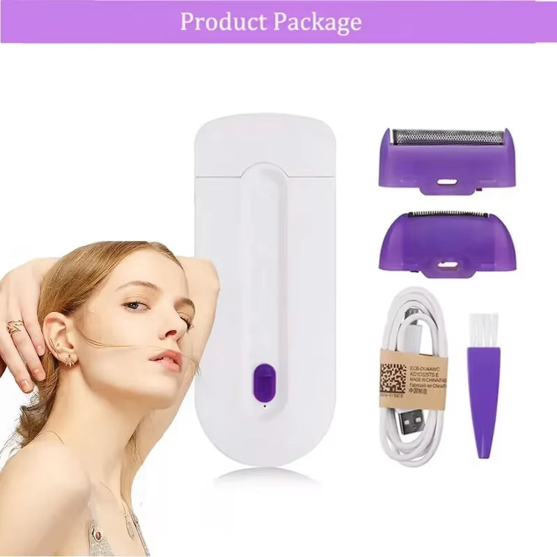 Ladies' Body Blue-Light Epilator Inductionshaver Hair Remover Tool Rotary Electric Automatic Face Leg Bikini Lip Depilator
