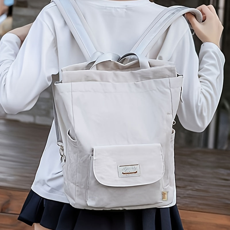 Adjustable Strap Laptop Backpack - Durable Nylon, Zipper Closure, Multiple Compartments, Casual Style, High School Backpack, Casual Backpack | Adjustable Strap Bag | Zippered Backpack Beauty Fashion