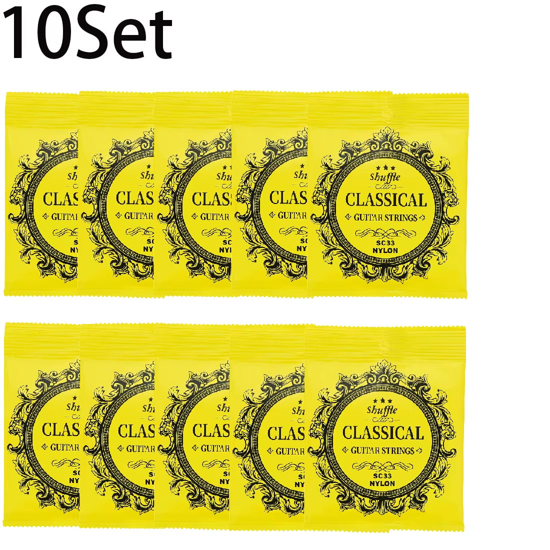 6 Pcs Nylon Classical Guitar Strings Set - Black Clear Silver Plated Copper Wound - Guitarra Strings - Guitar Accessories