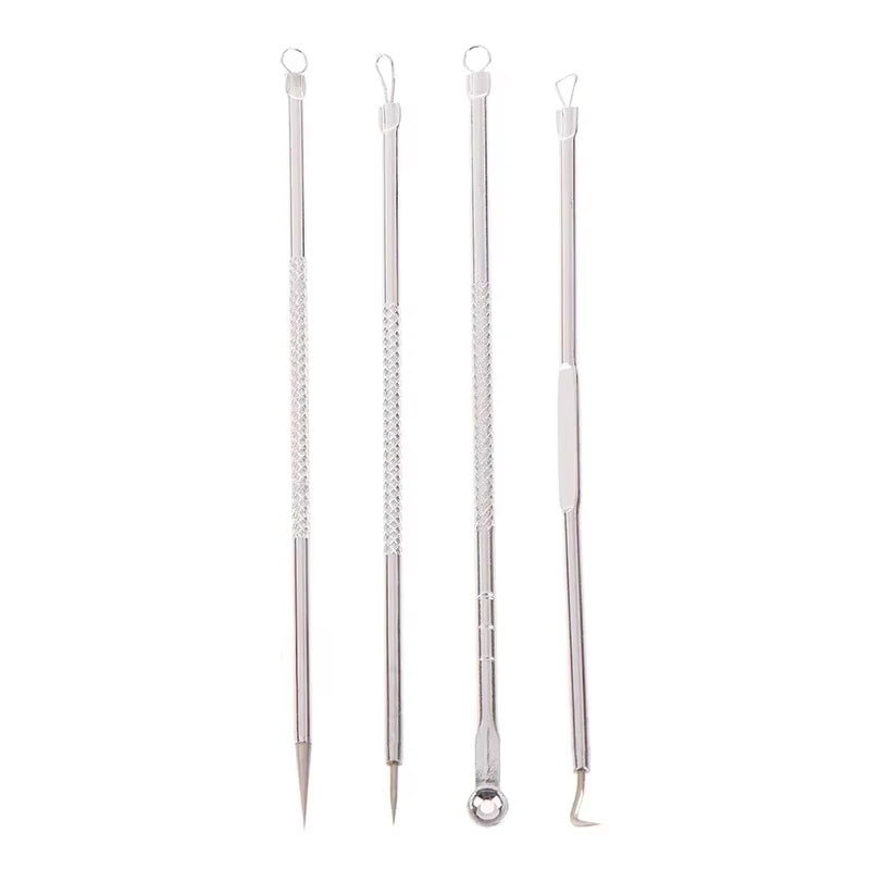3/4/6Pcs Cell Pimples Blackhead Stainless Steel Clip Tweezers, Beauty Salon Special Scraping Closing Artifact, Acne Needle Tool