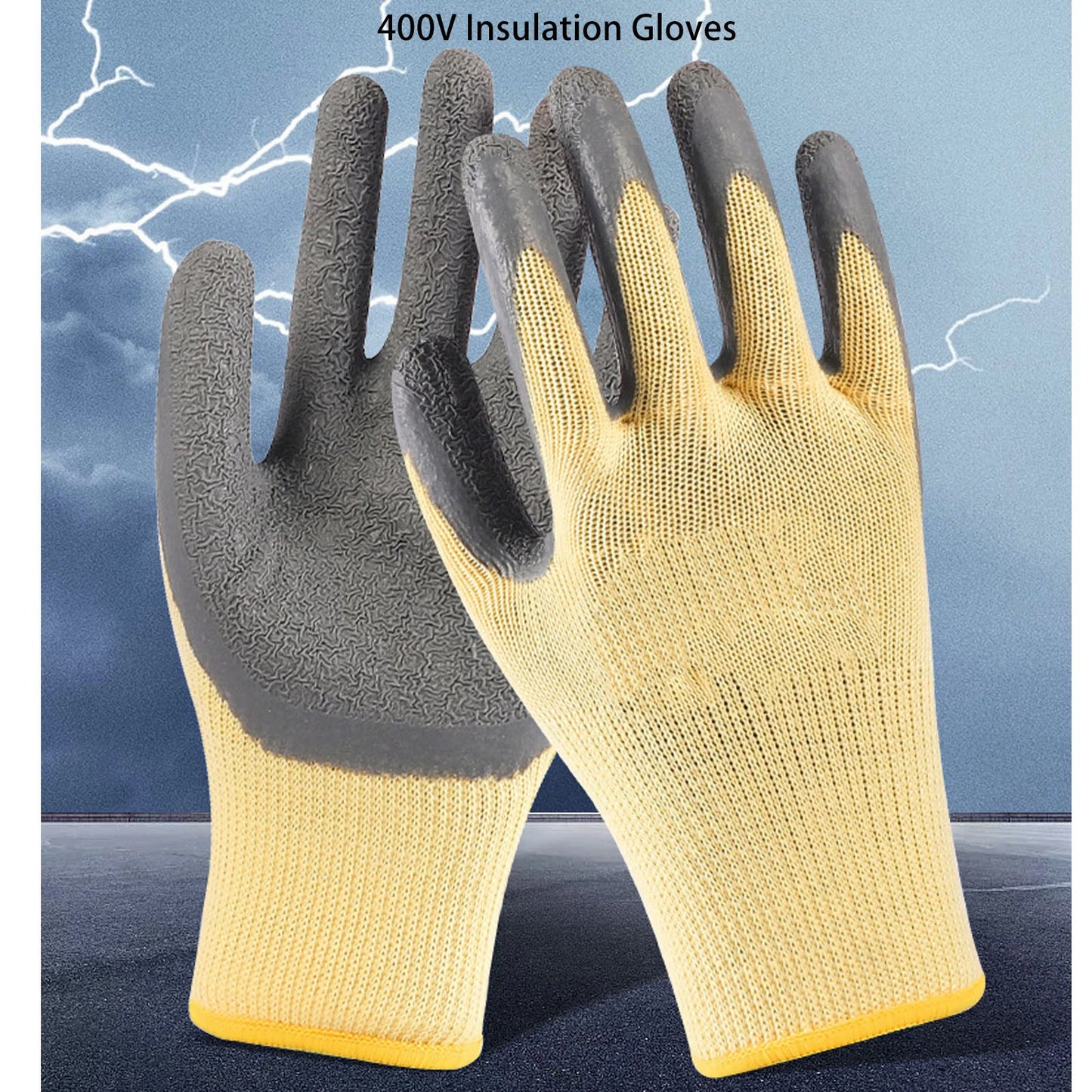 Insulation Work Gloves Flame Retardant 400V Voltage Resistance Rubber Electrician Gloves for Electric Maintenance Beauty World Shop