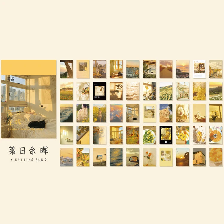 Yoofun 50 Sheets Natural Scenery&Art Paintings Stationery Stickers Book Aesthetic Landscape Cute Scrapbooking Planner Journaling Beauty World Shop