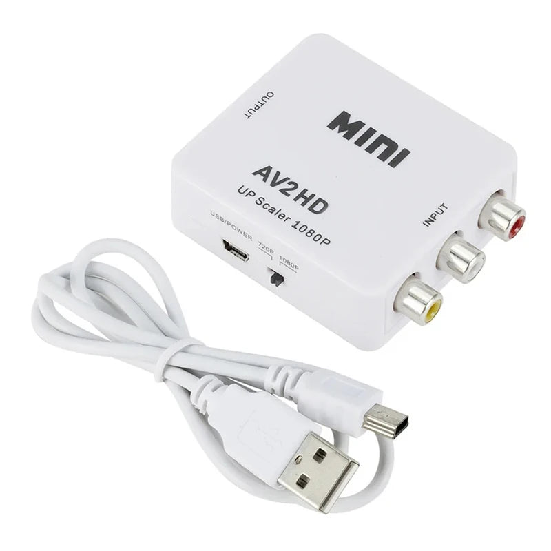 AV TO HDMI-compatible Adapter 1080P Video Composite Converter AV2HDMI-compatible RCA To HDTV CVSB L R Video Scaler Converter Box Beauty World Shop