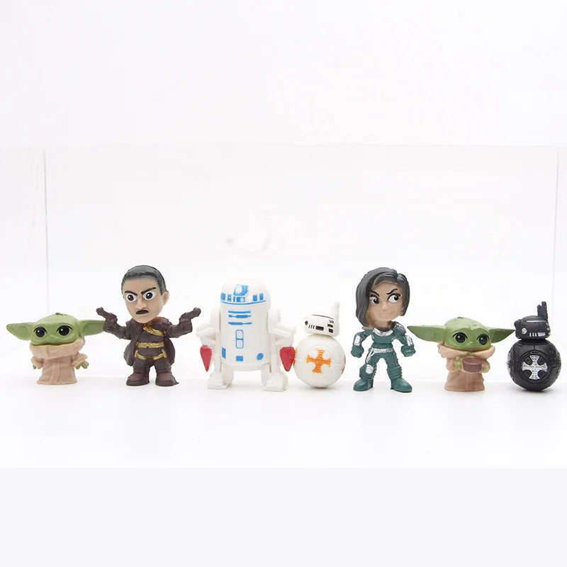 14pcs/set Darth Vader The Manda lorian DIN DJARIN Baby Yoda Skywalker R2-D2 C-3PO BB-8 Action Figure Movie Cartoon PVC Model Beauty World Shop