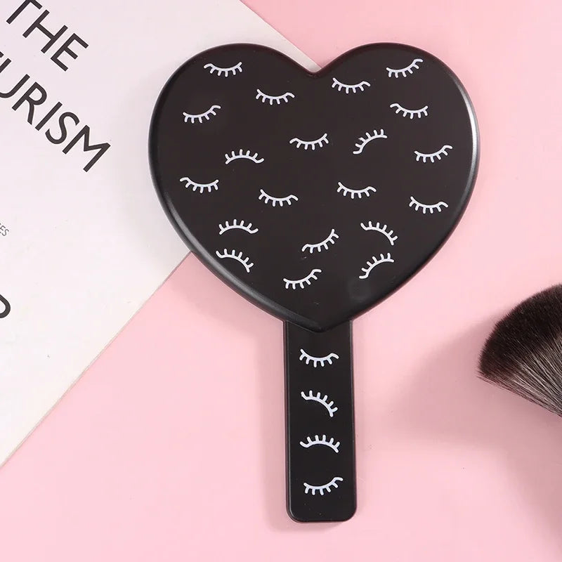 1 Pcs High Definition Handheld Heart-shaped Eyelash Mirror Eyelash Inspection Mirror Makeup Gadgets Vanity Mirror Girl Gifts Beauty World Shop