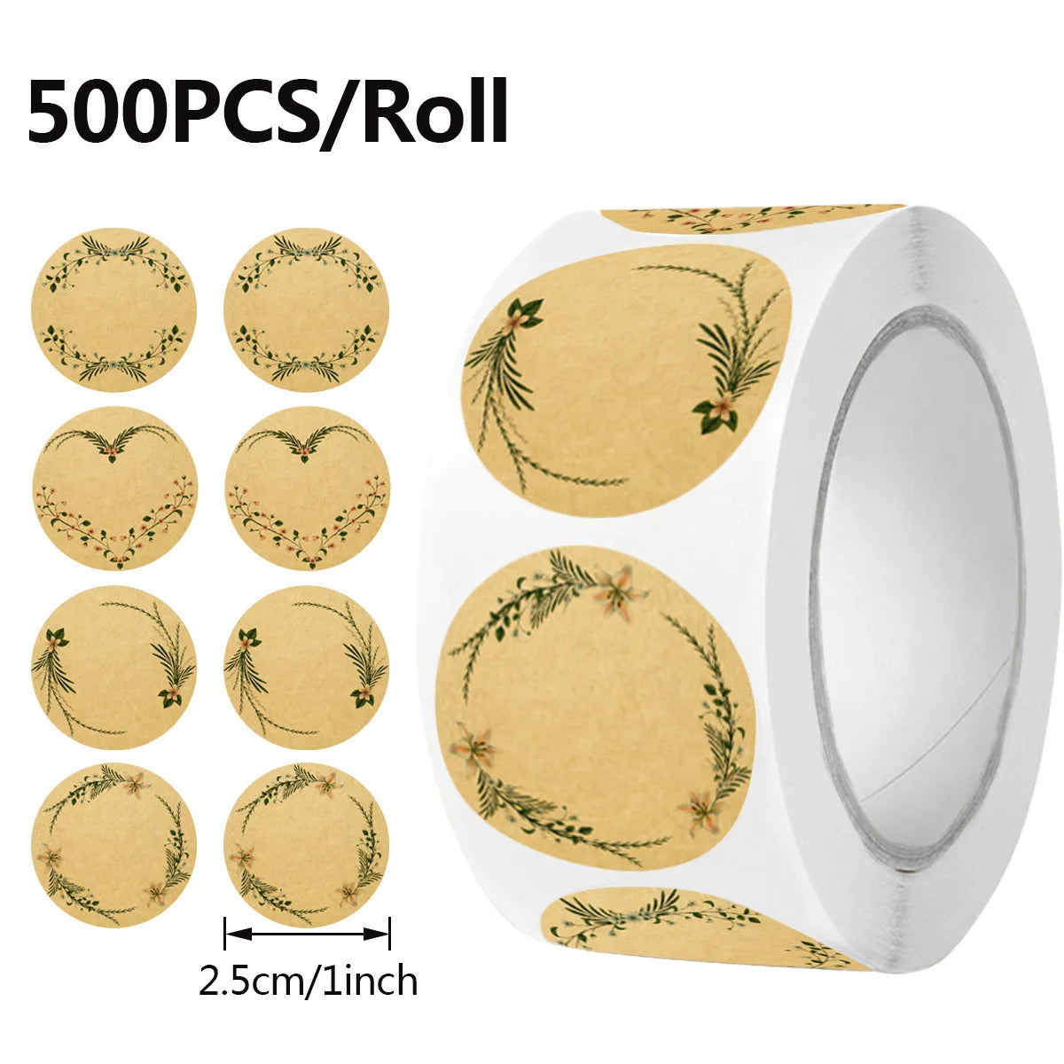 500pcs Round Floral Thank You Stickers Canning Labels for Food Containers Jars,Gift Baking Packing Decor,Can write Beauty World Shop