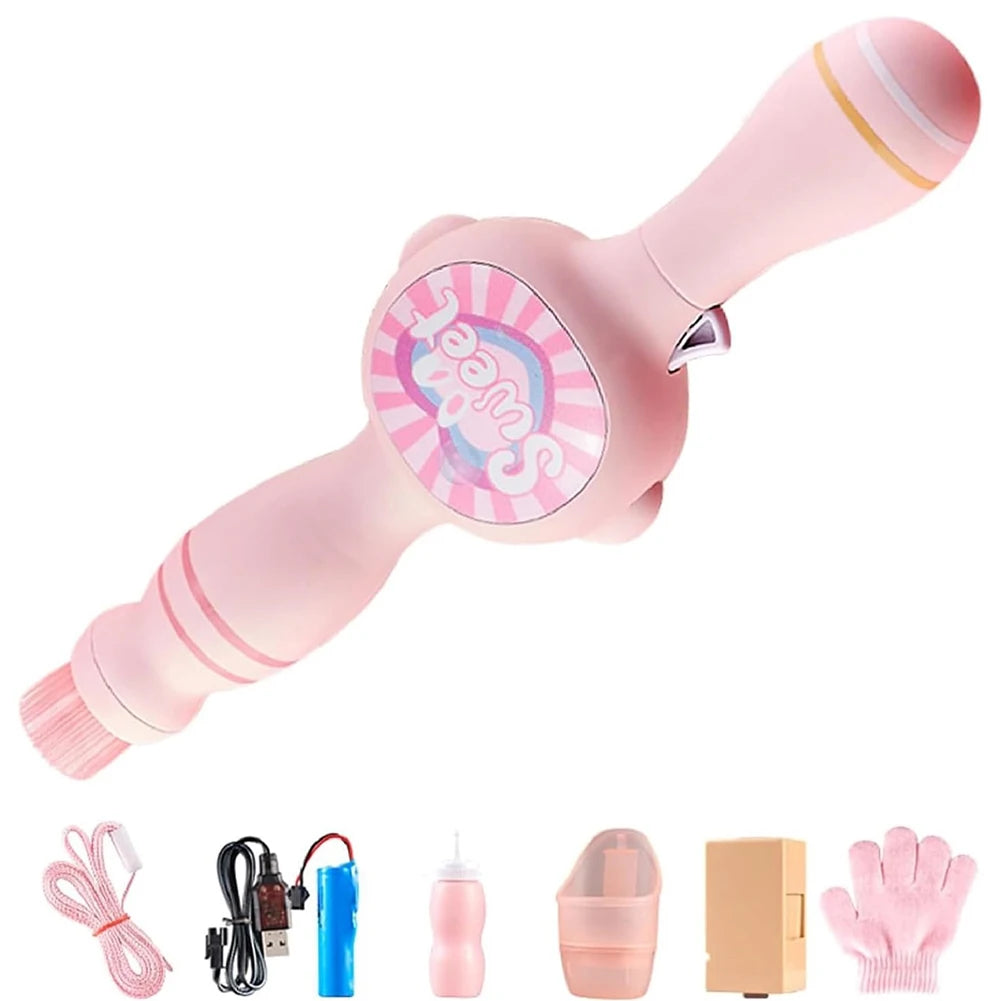 Elastic Smoke Bubble Machine USB Rechargeable Portable Bubble Maker Elastic Bubble Fog Wand for Kids Electric Bubble Blower Beauty World Shop