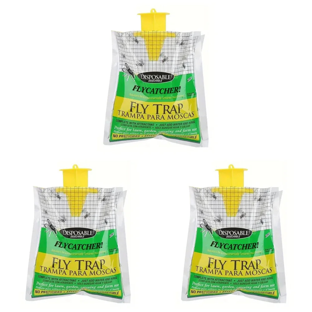 1-30Pcs Hanging Fly Trap Disposable Fly Catcher Bag Mosquito Trap Catcher Fly Wasp Insect Bug Killer Flies Trap for Outdoor Beauty World Shop