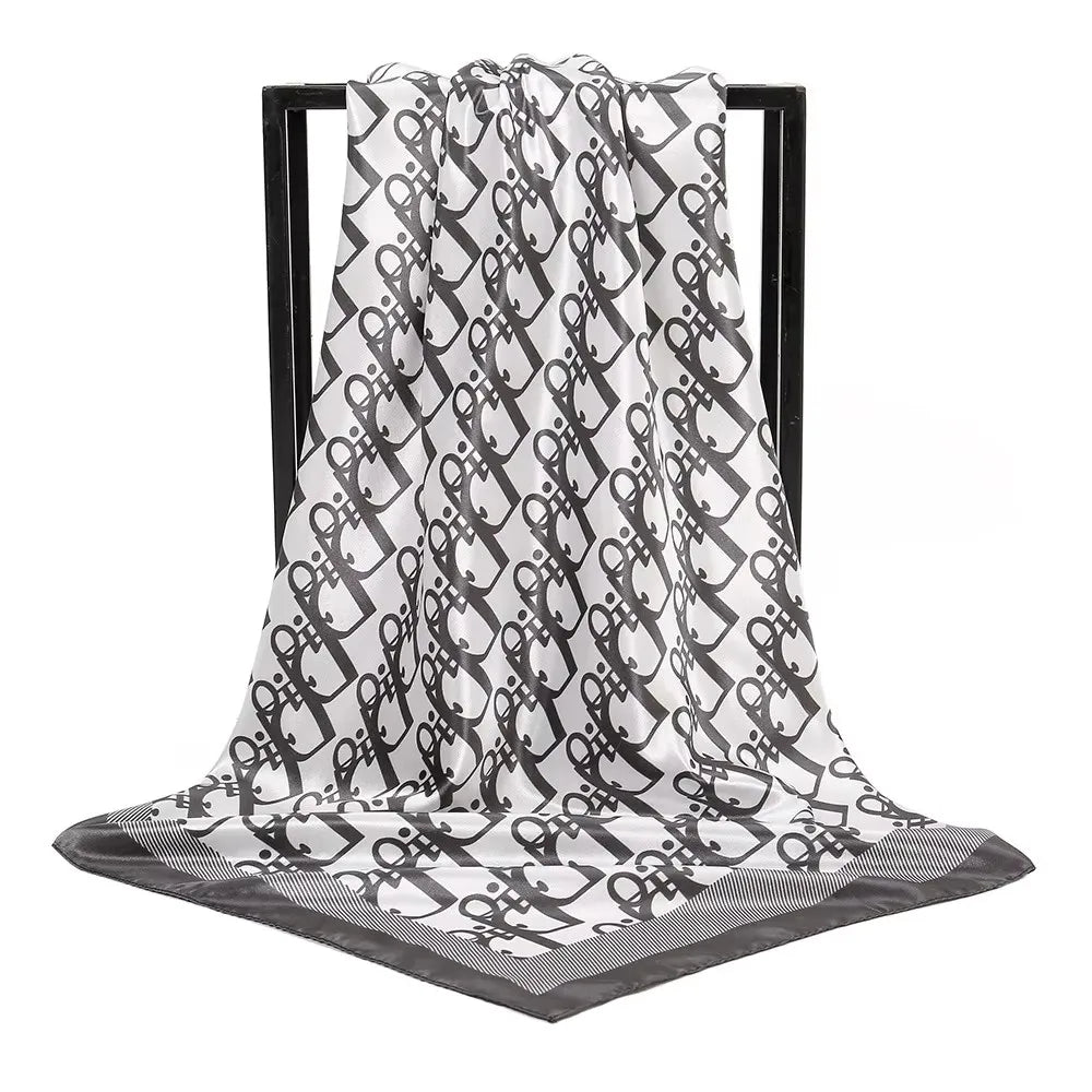 1 Pcs 90cm Ladies' Silk Scarf Vintage Fashionable Versatile Printed Silk Spring Hair Band Hijab Sunsceen Neckerchief Shawl Wraps Beauty World Shop