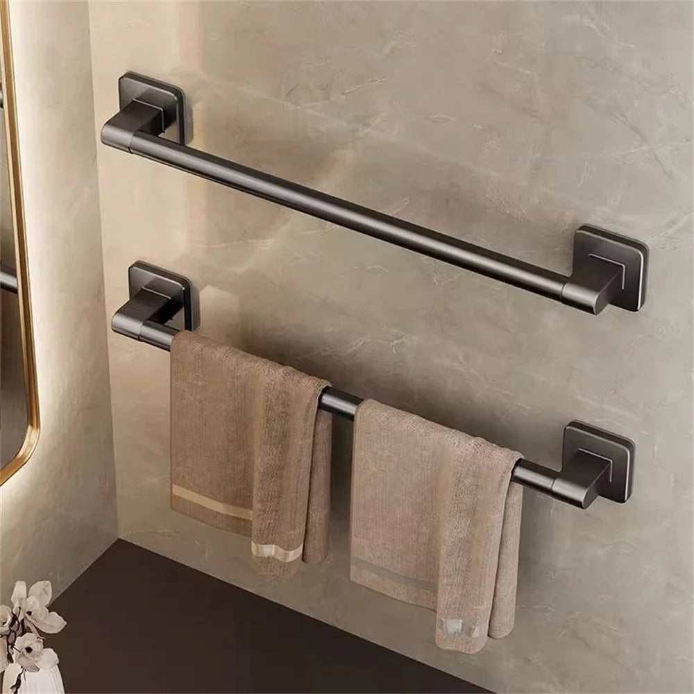Wall Mounted Towel Rack Bathroom Storage Rack No Drilling Bathroom Horizontal Bar Towel Rack Kitchen Bathroom Accessories Beauty World Shop