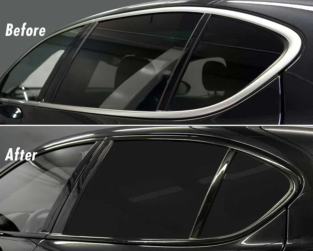 3/5/7/10CM Black Glossy Vinyl Wrap Stripes Chrome Delete Window Trim Film For Car Interior Hood Roof Pillar Beauty World Shop