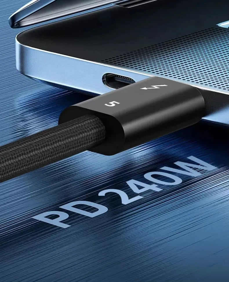 PD 240w USB C To USBC Thunderbolt 5 Full-function Data Cable Fast Charging 16K 60Hz Video Output Functional 80Gbps Transmission Beauty World Shop