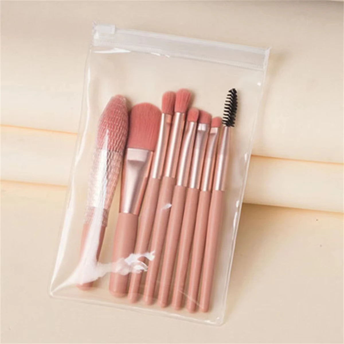 8-Piece Mini Soft and Fluffy Makeup Brush Set, Perfect for Makeup Beginners, Used for Foundation, Blush, and Eyeshadow to Create Beauty World Shop