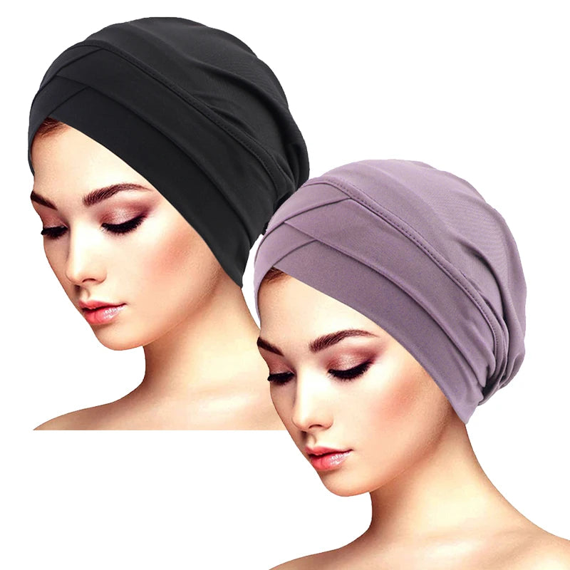 New Women cross muslim hijab inner hat Islamic UnderScarf Arab Wrap Chemo Bandana Muslim Scarf Hijab Bonnet Cap Indian Hat Beauty World Shop