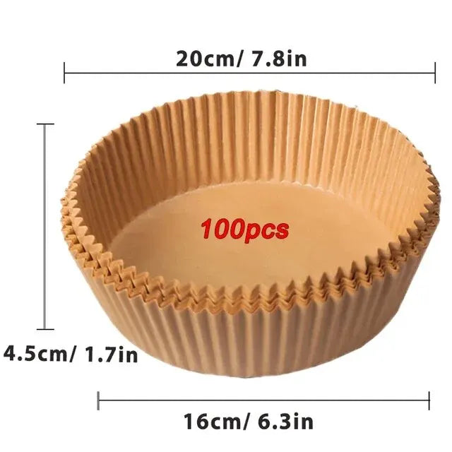 50/100Pcs Air Fryer Disposable Paper Non-Stick Airfryer Baking Papers Round Air-Fryer Paper Liners Paper Kitchen Accessories Beauty World Shop