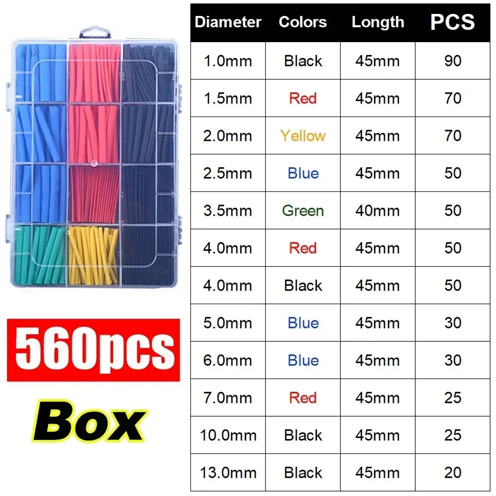 Heat Shrink Tube Kit Thermoresistant Tubing Heat Shrink Wire Wrapping Electrical Connection Cable Insulation Sleeved Protecter Beauty World Shop