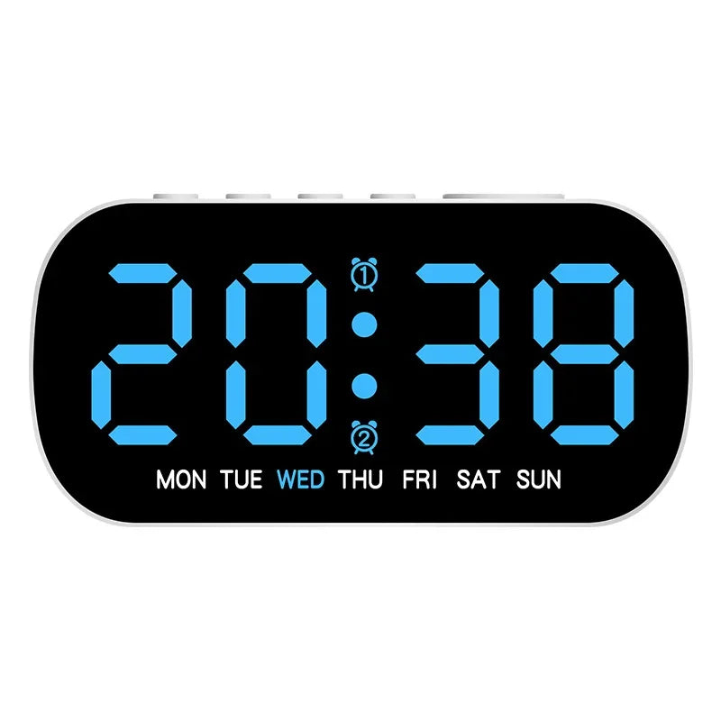 Digital Alarm Clock USB Powered Temperature Date Week Dual Alarm Night Mode Snooze Clock 5 Levels of Brightness 12/24H LED Clock Beauty World Shop