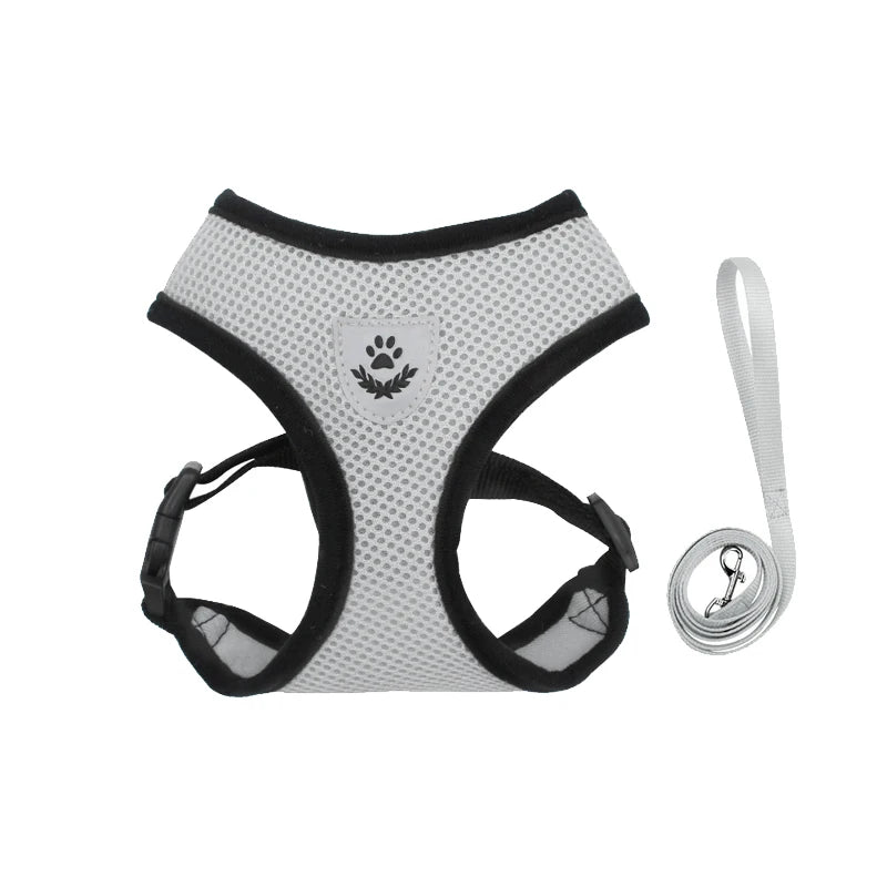 Pet Puppy Harness Leash Set for Small Dogs Cats Reflective Breathable Dog Chest Strap Walking Yorkie Vest Traction Rope Supplies