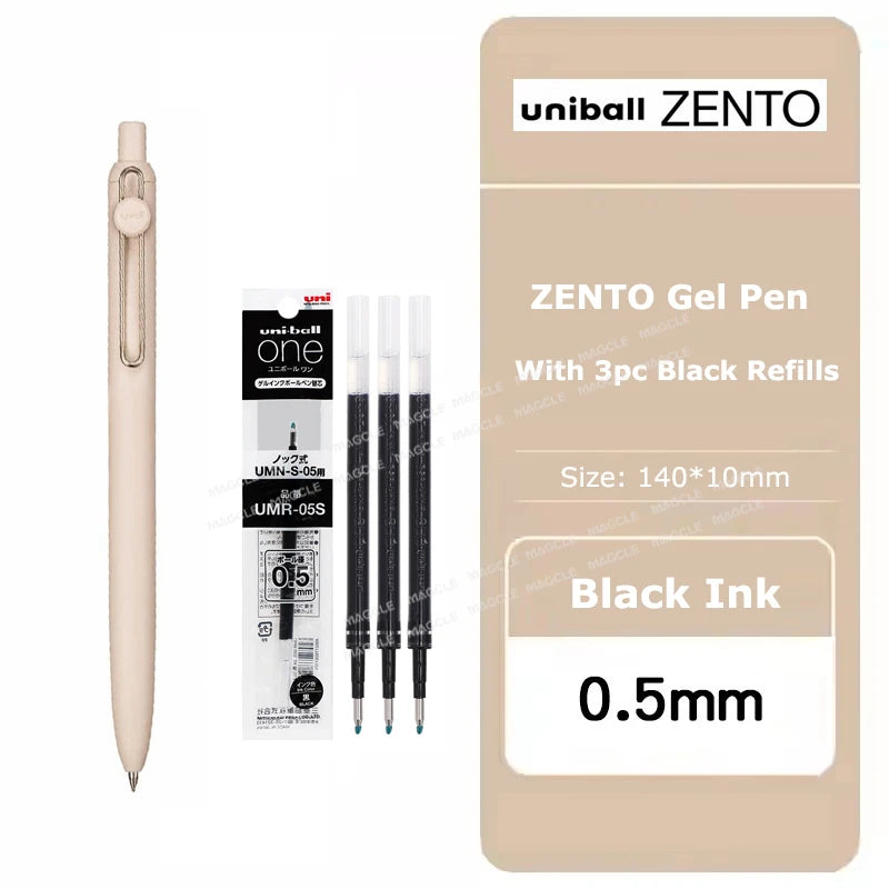 uniball ZENTO Standard 0.38/0.5mm Gel Pens,Water-Based Smooth Writing Roller Ball Pens Fit for a variety of occasions Stationery Beauty World Shop
