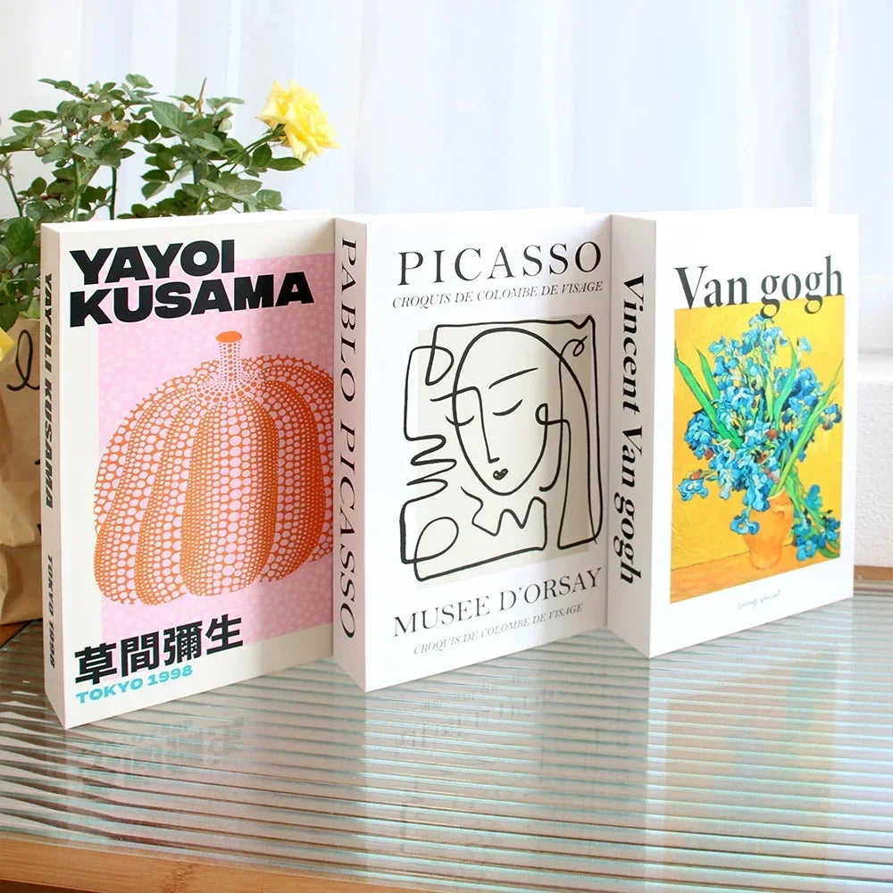 3Pcs Foldable Fashion Fake Books Living Room Decoration Designer Books Coffee Table Ornaments Club Hotel Room Villa Prop Books Beauty World Shop