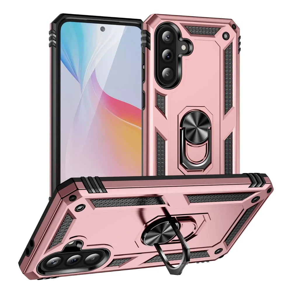 Shockproof Armor For Samsung Galaxy A56 A36 A26 5G Case Phone Case Ring Stand Bumper Silicone Phone Back Cover Beauty World Shop