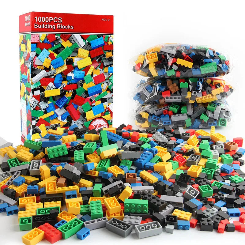 300/1000 DIY creative building blocks bulk set Urban Classic building blocks Assembled birthday gift children's educational toys Beauty Fashion
