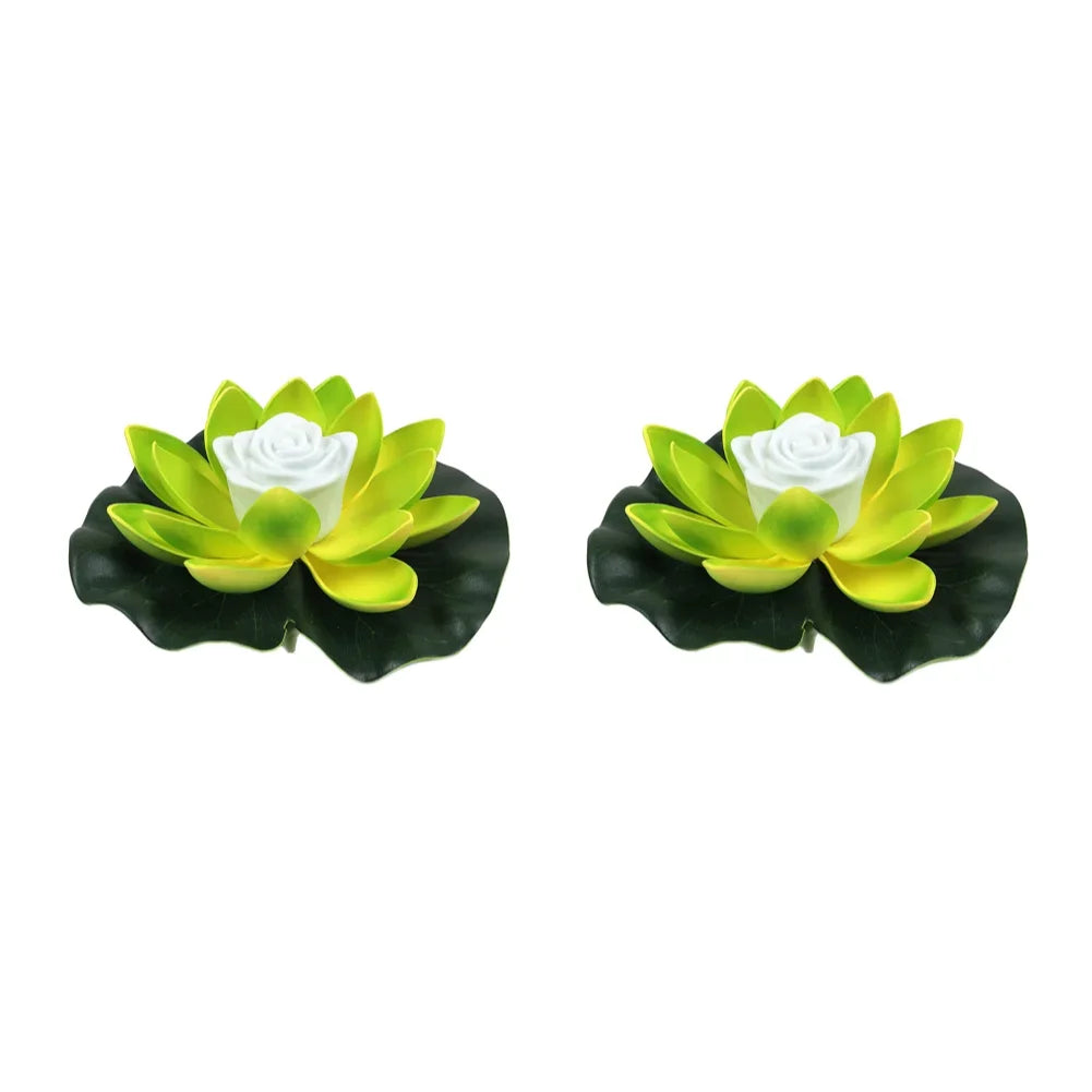 LED Waterproof Floating Lotus Light Battery Operated Artificial Lily Flower Night Lamp Pond Pool Garden Fish Tank Water Decor Beauty World Shop