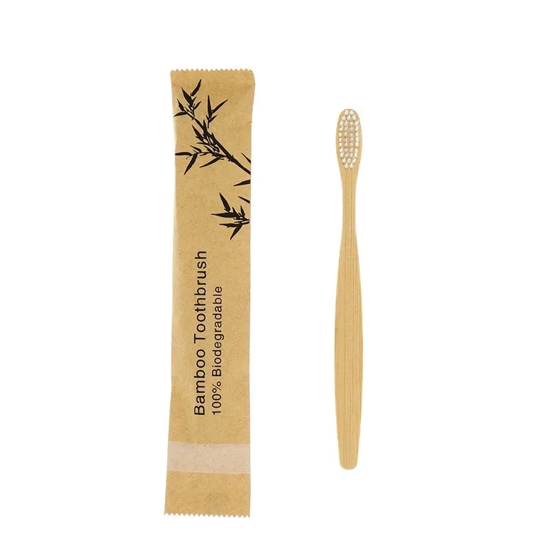 50/100Pcs Bamboo Children's Soft Bristled Toothbrush is Naturally Biodegradable And Reduces Plastic Waste,Making It Very Suitabl Beauty World Shop