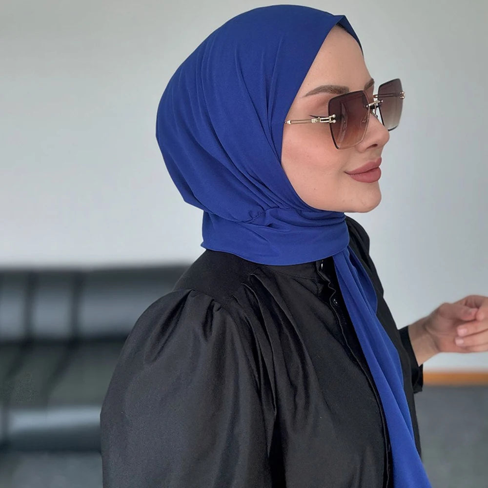 Instant Hijab with Button Ready to Wear Muslim Women Scarf Full Cover Head Wraps Islam Turban Caps Turbante Mujer Beauty World Shop