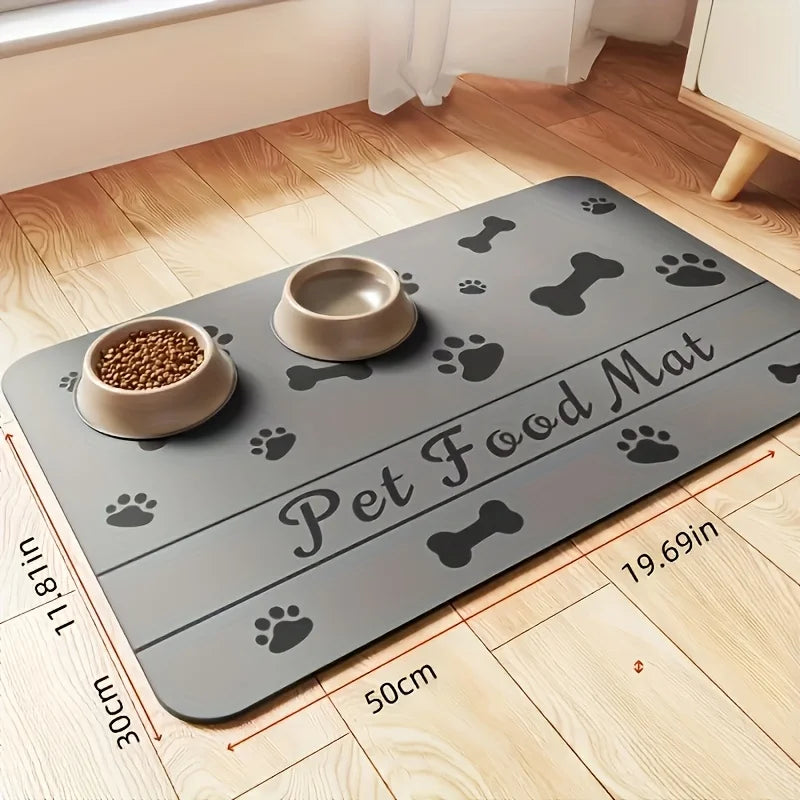 Heavy Duty Pet Feeding Mat 40x60/50x80cm Large Absorbent Non Slip Backing For Messy Eaters Easy Wipe Clean Cat Dog Waterproof