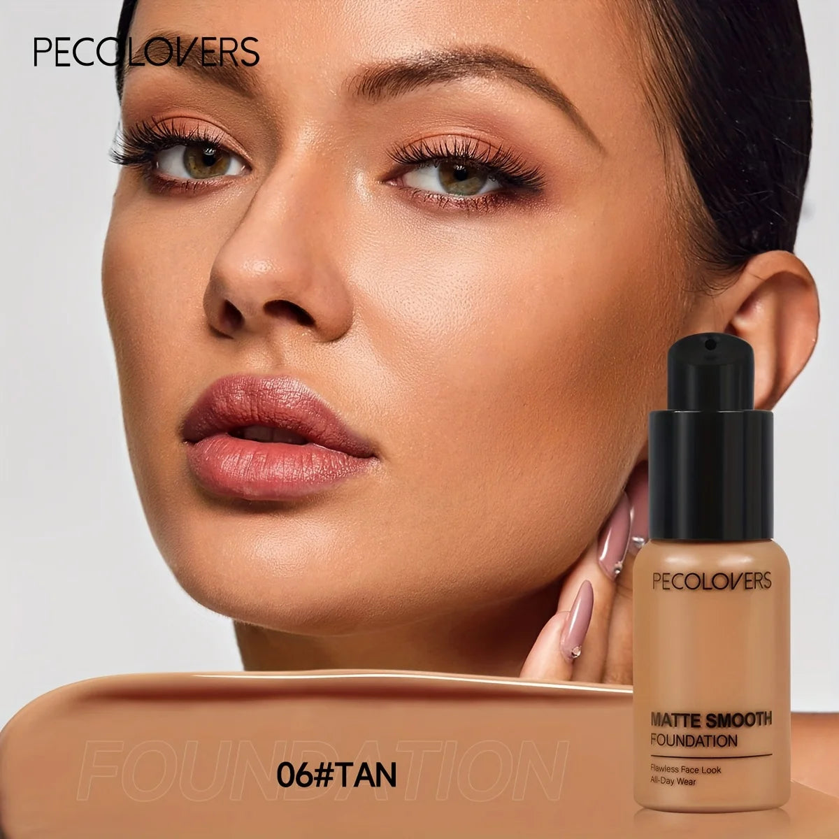 PECOLOVERS Matte Finish Liquid Foundation - Oil-Control, Waterproof, Full Coverage Concealer for All Skin Tones Beauty World Shop
