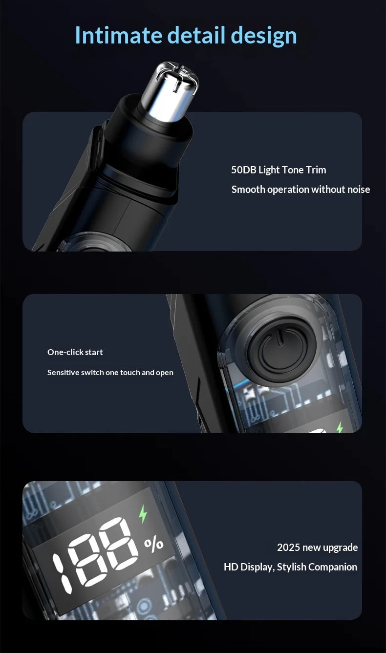 Portable Nose Ear Hair Trimmer Electric Clipper for Men Women Rechargeable Painless Hair Removal Kit Beauty World Shop
