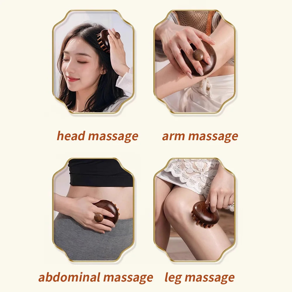 1PC Disc Wooden Scalp Massager Head Massager Massage Comb Hair Meridian Comb Beauty World Shop